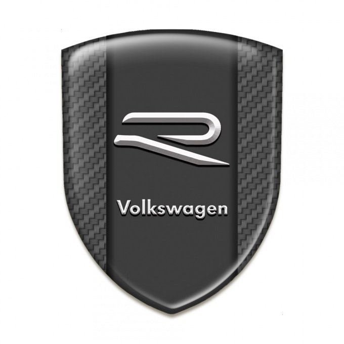 VW Car Interior Badge Dark Carbon Grey R Logo 