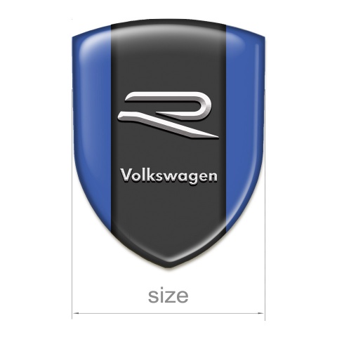 VW Emblem Badge Logo Blue Print Grey Logo 