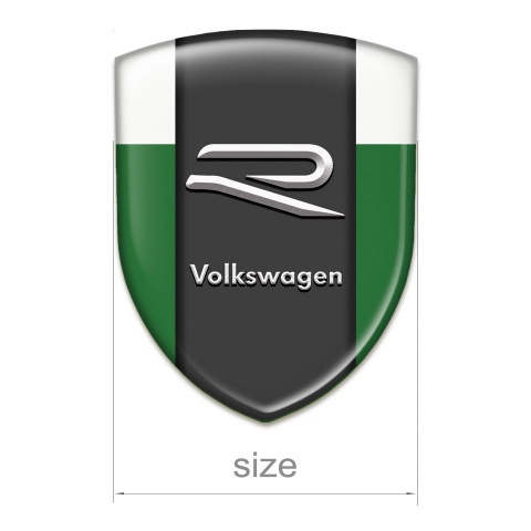 VW Silicone Emblem Green White Base Grey R Logo 