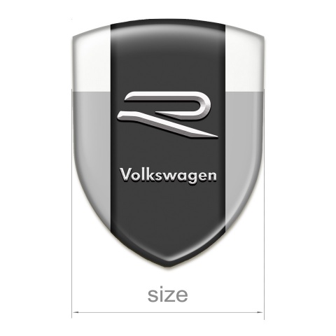 VW Emblem Exterior Grey White Base R Logo Style