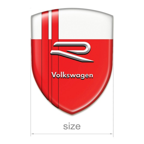 VW Car Interior Badge Red White Base Red Lines Design 