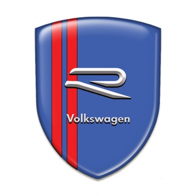 VW Resin Sticker Blue Print Red Stripes design 