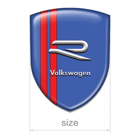 VW Resin Sticker Blue Print Red Stripes design 