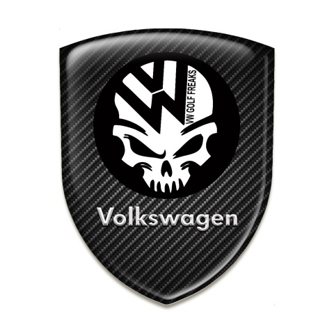 VW Silicone Badge Black carbon Skull logo 