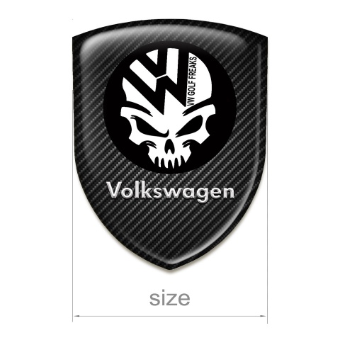 VW Silicone Badge Black carbon Skull logo 