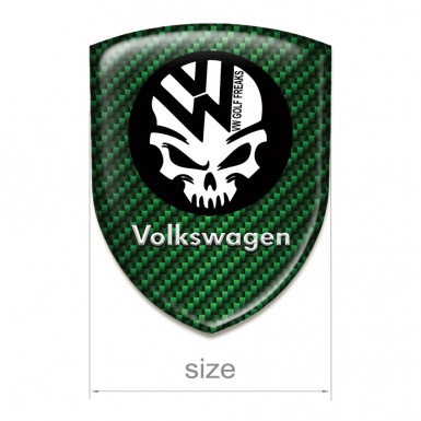 VW Silicone Shield Green Carbon Skull Logo 