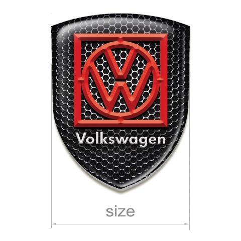 VW Resin Sticker Perforated Steel Background Red Logo 