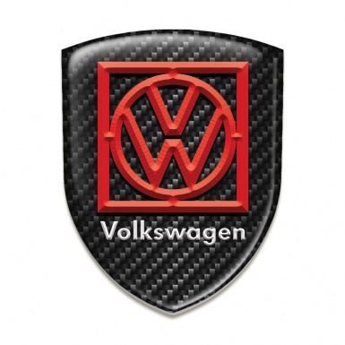 VW Silicone Car Decal Badge Black Carbon Base Frame Logo 