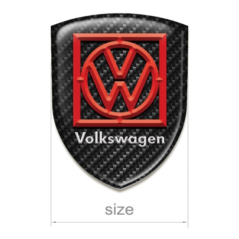 VW Silicone Car Decal Badge Black Carbon Base Frame Logo 
