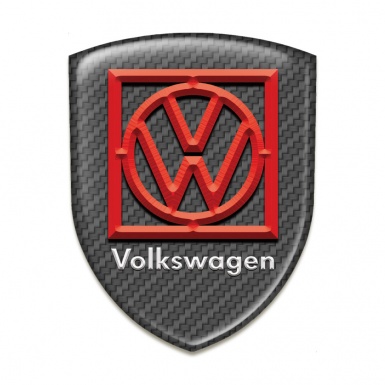 VW Car Interior Badge Carbon Background Frame Logo Style 
