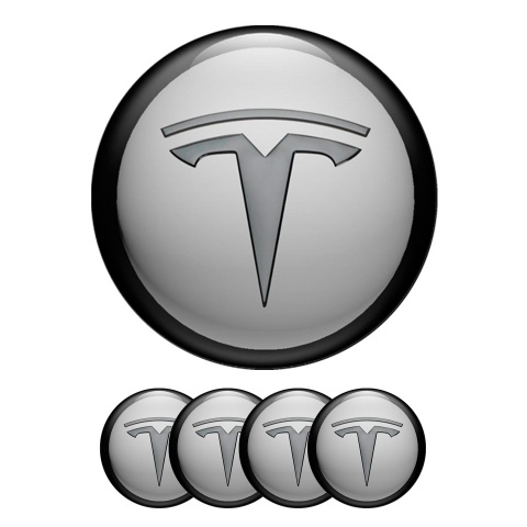 Tesla Wheel Emblems Center Cap 3D Grey