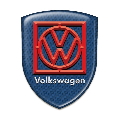 VW Silicone Badge Navy Blue carbon Base Red Frume Logo 