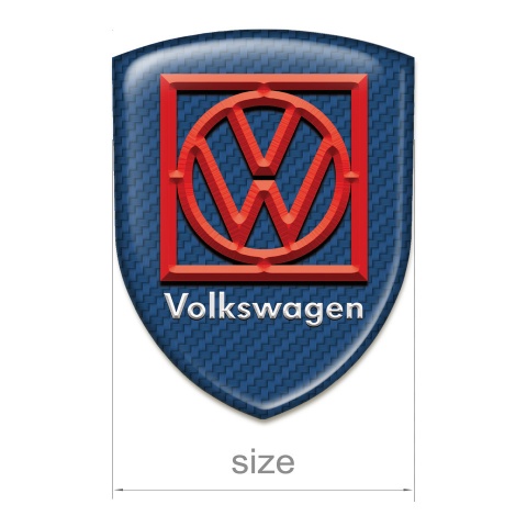 VW Silicone Badge Navy Blue carbon Base Red Frume Logo 