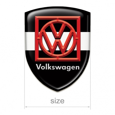 VW Logo Emblem Black White Background Red Frame Logo 