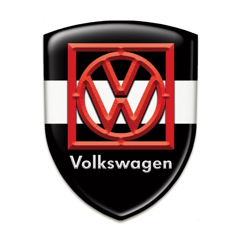 VW Logo Emblem Black White Background Red Frame Logo 