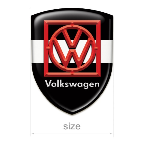VW Logo Emblem Black White Background Red Frame Logo 