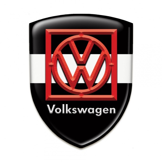 VW Logo Emblem Black White Background Red Frame Logo 