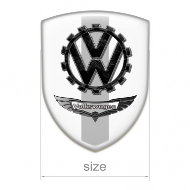 VW Tuning Emblem White Grey Background Bird Logo Effect 