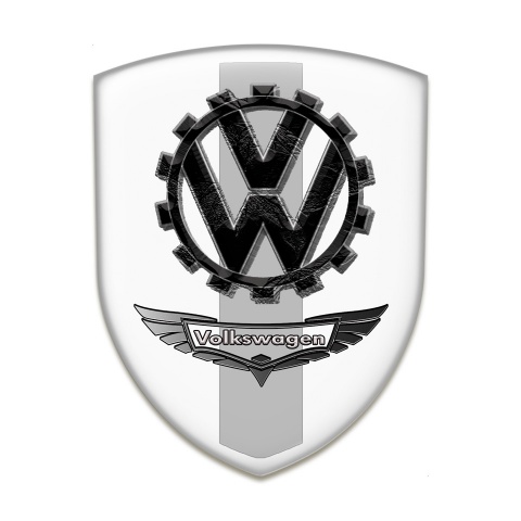 VW Tuning Emblem White Grey Background Bird Logo Effect 