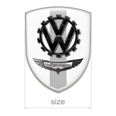 VW Tuning Emblem White Grey Background Bird Logo Effect 