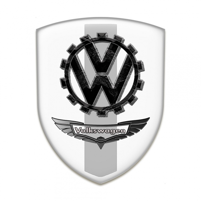 VW Tuning Emblem White Grey Background Bird Logo Effect 
