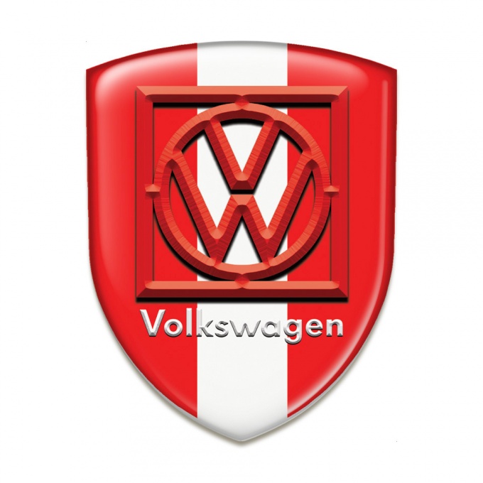 VW Silicone Emblem Red White Base Frame Logo Style 