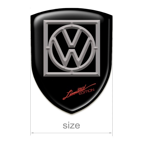 VW Silicone Badge Black print Frame logo Limited Edition 