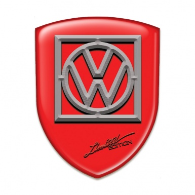 VW Auto Emblem Red Print Frame Logo Limited Edition Design 