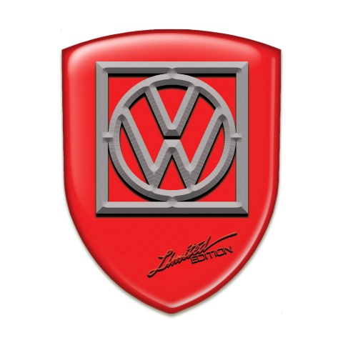 VW Auto Emblem Red Print Frame Logo Limited Edition Design 