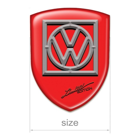VW Auto Emblem Red Print Frame Logo Limited Edition Design 