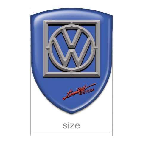 VW Emblem Badge Logo Blue Print Frame Logo Limited Edition Style 