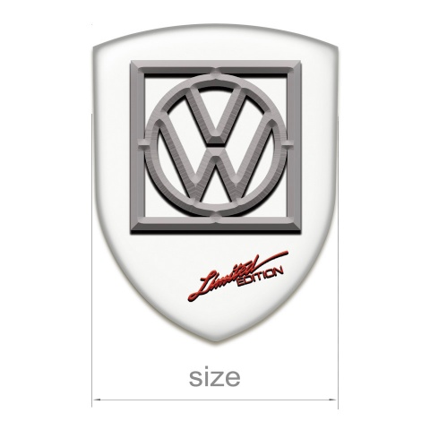 VW Tuning Emblem White Design Logo in Frame 