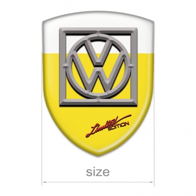 VW Emblem Exterior Yellow White Design and Logo in Frame 