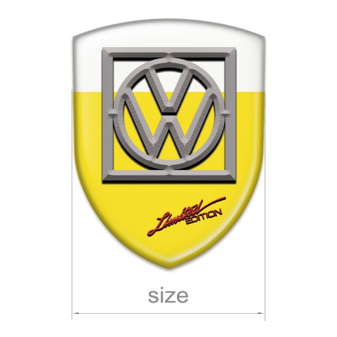 VW Emblem Exterior Yellow White Design and Logo in Frame 