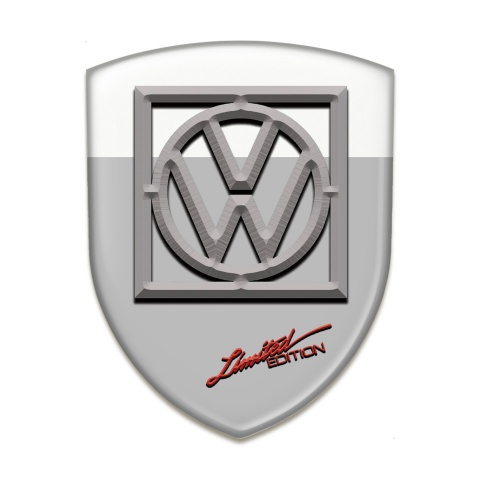 VW Emblem Interior Grey white Design Logo in Frame 