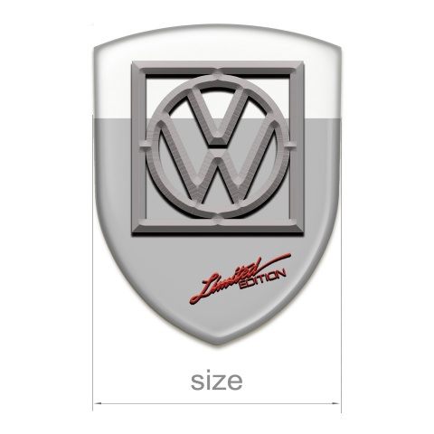 VW Emblem Interior Grey white Design Logo in Frame 