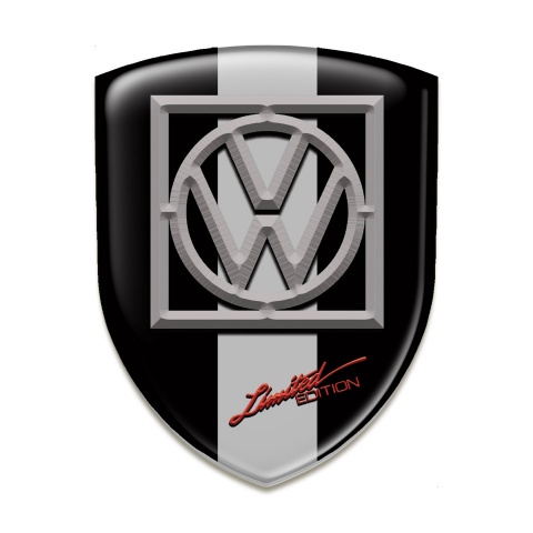 VW Tuning Emblem Black with Grey Ribbon Limited Edition style 