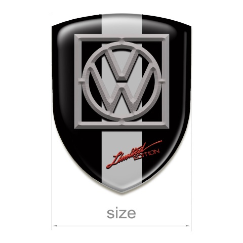 VW Tuning Emblem Black with Grey Ribbon Limited Edition style 