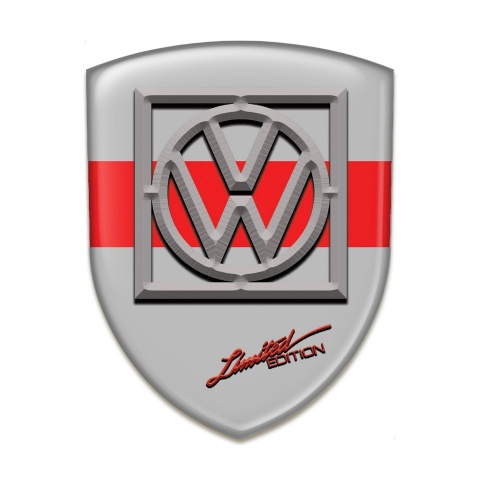 VW Resin Sticker Grey Base Red Tape Style 