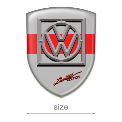 VW Resin Sticker Grey Base Red Tape Style 
