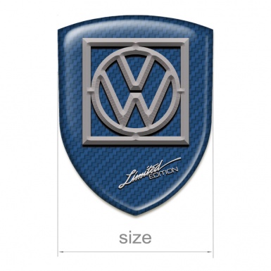 VW 3D Gel Emblem Navy Blue carbon Limite Edition Version 