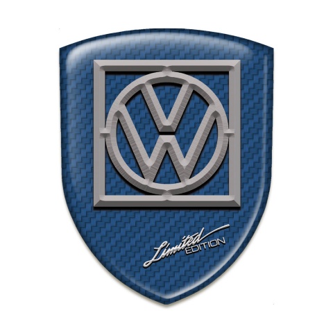 VW 3D Gel Emblem Navy Blue carbon Limite Edition Version 