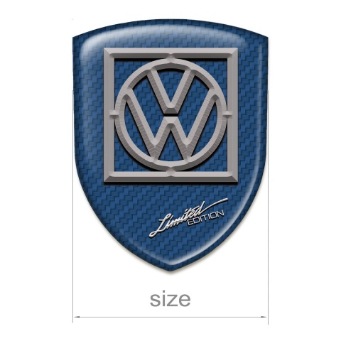 VW 3D Gel Emblem Navy Blue carbon Limite Edition Version 