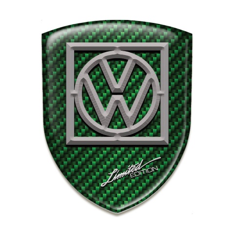 VW Self Adhesive Car logo Emblem Green Carbon Design Limited Edition 
