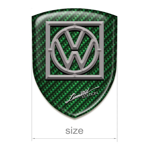 VW Self Adhesive Car logo Emblem Green Carbon Design Limited Edition 