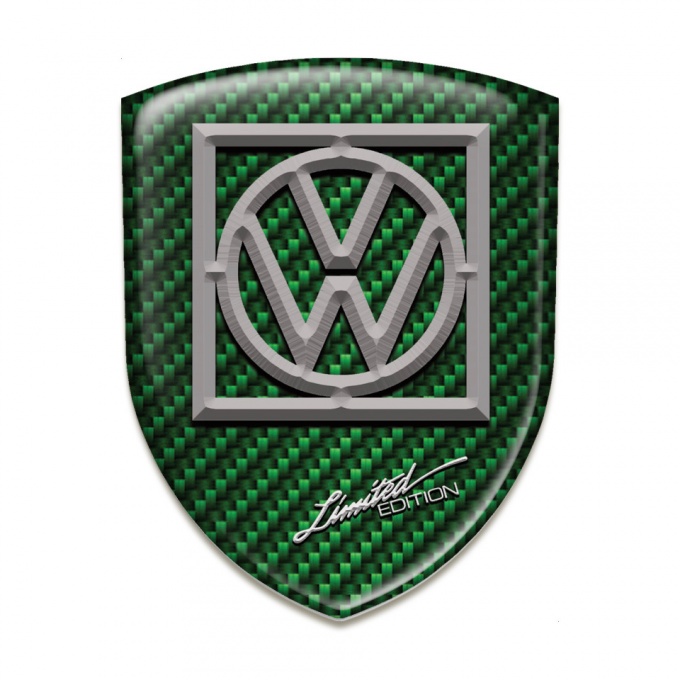 VW Self Adhesive Car logo Emblem Green Carbon Design Limited Edition 