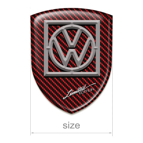 VW Silicone Car Decal Badge Red Carbon Design Limited Edition Style 