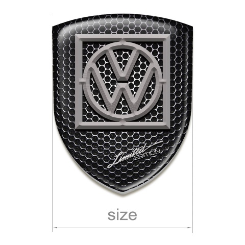 VW Silicone Badge Perforated Steel Design Limited Edition Style 