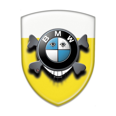BMW Emblem Exterior Yellow White Base Smile Logo 