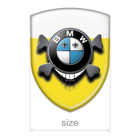 BMW Emblem Exterior Yellow White Base Smile Logo 